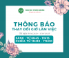 THÔNG BÁO THAY DÔI GIÒ LÀM VIÊC (1)