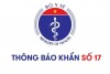 Bộ Y tế phát thông báo khẩn số 17