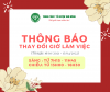 THÔNG BÁO THAY ĐỔI GIỜ LÀM VIỆC MÙA ĐÔNG