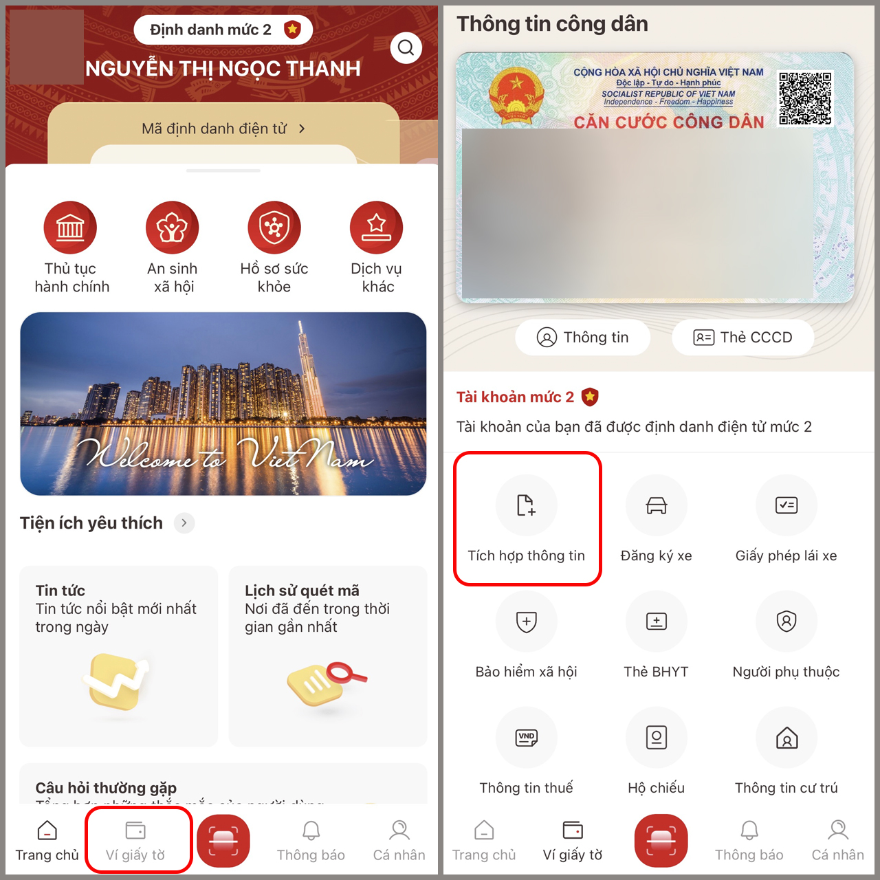 Cách tích hợp giấy tờ cá nhân vào VNeID đơn giản nhất