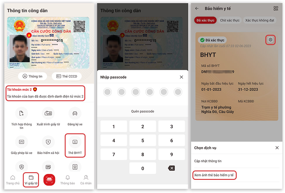 hinh anh the bhyt tren vneid