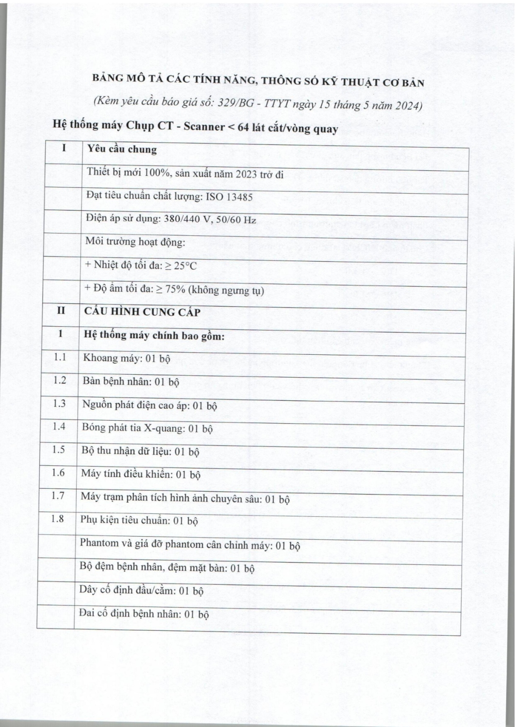 YÊU CẦU BÁO GIÁ SỐ 329 MUA SẮM HỆ THỐNG MÁY CHỤP CT hình ảnh 2