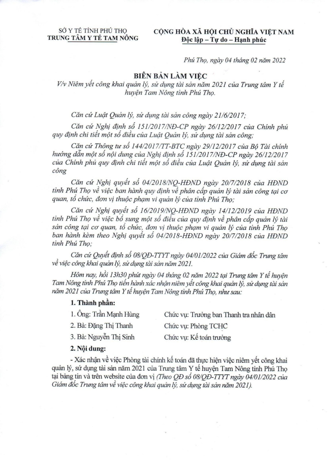 QĐ 08 CÔNG BỐ CÔNG KHAI MUA SẮM TÀI SẢN CÔNG 2021 hình ảnh 2