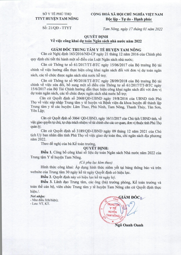 QĐ CÔNG KHAI DỰ TOÁN NSNN NĂM 2022 1