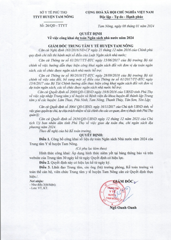 QĐ CÔNG KHAI DỰ TOÁN NSNN NĂM 2024 1