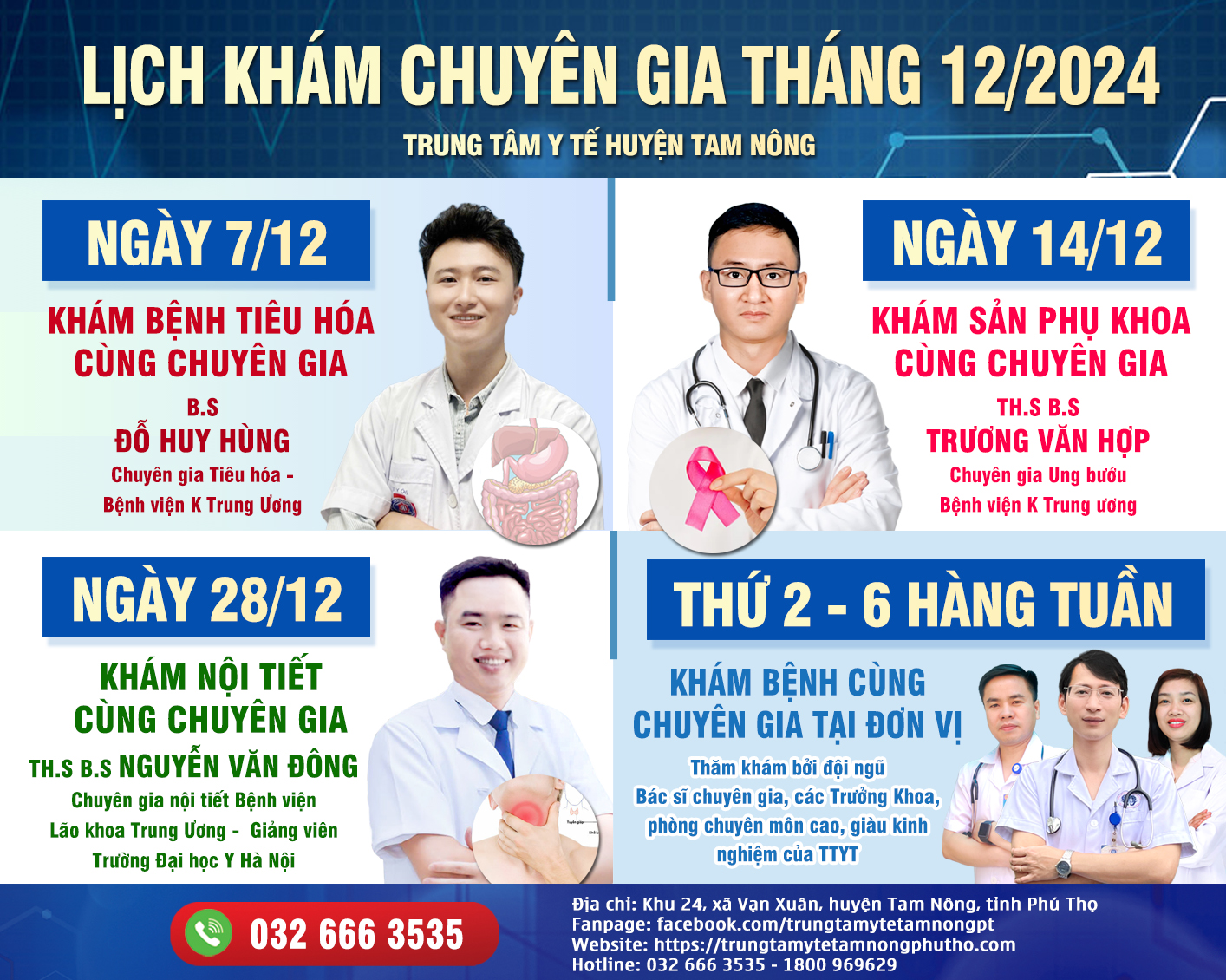 LICH KHAM CHUYEN GIA THANG 11