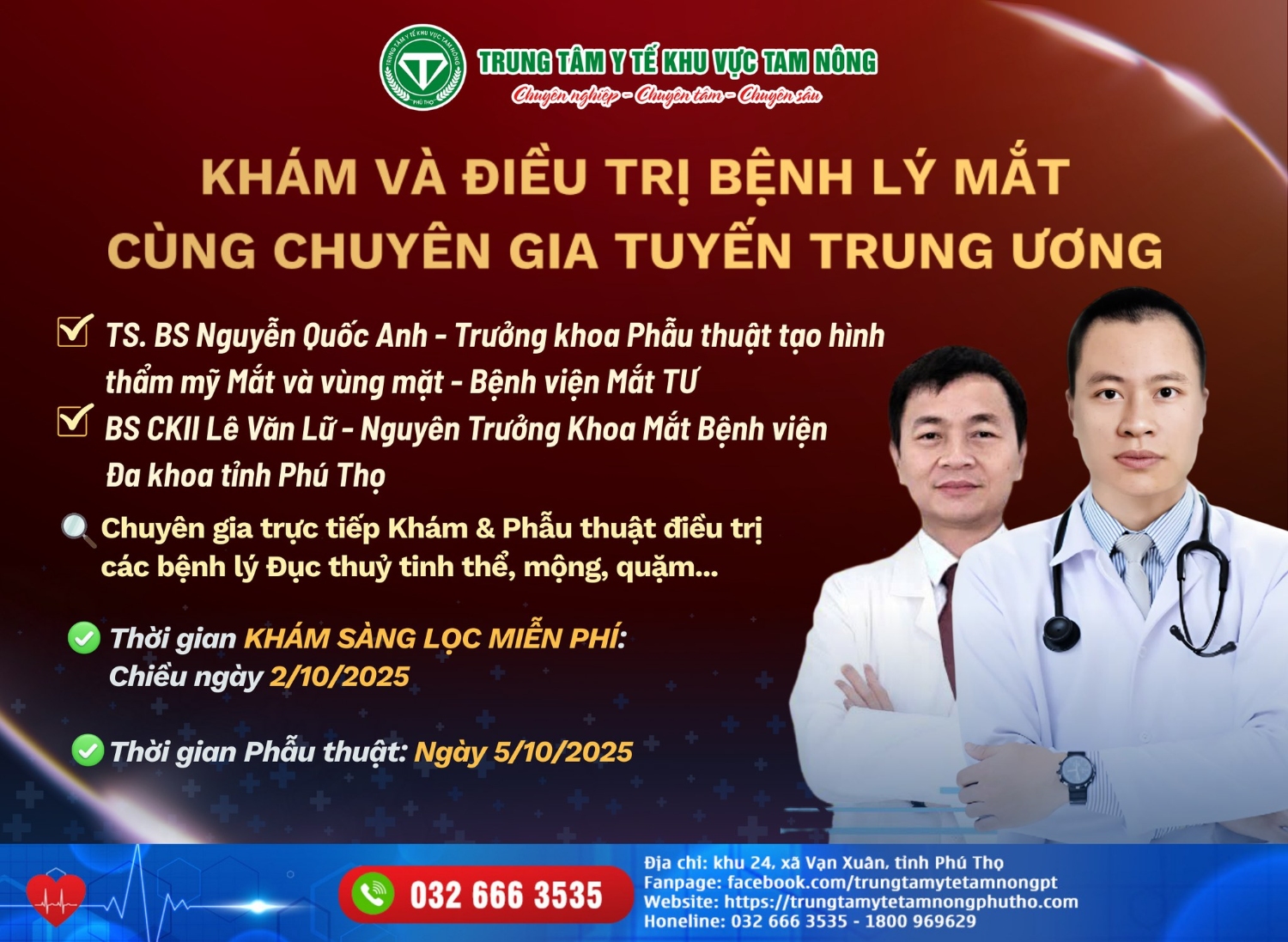 Khám và điều trị bệnh lý mắt cùng chuyên gia tuyến trung ương